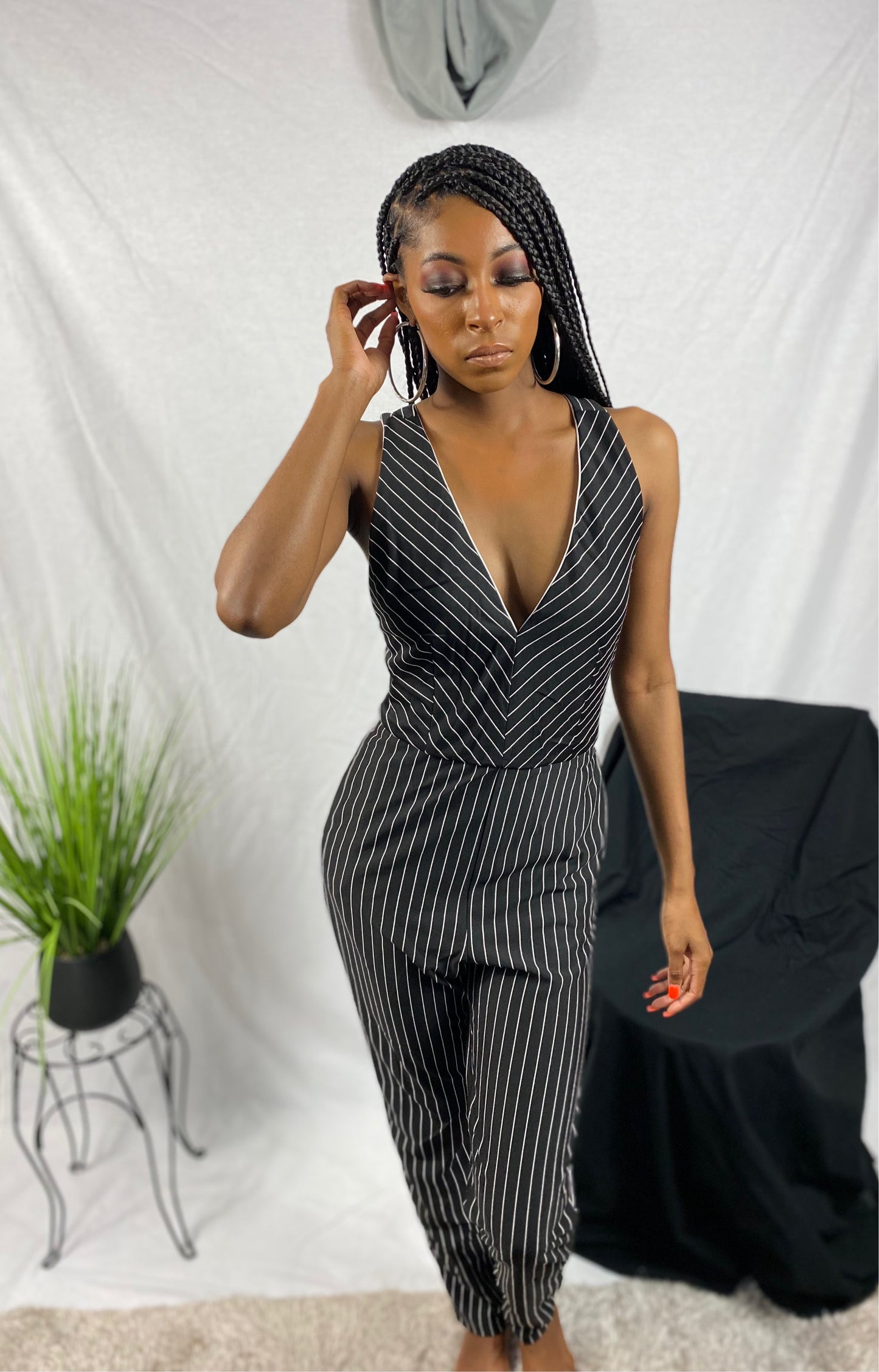 Pinstripe Jumpsuit